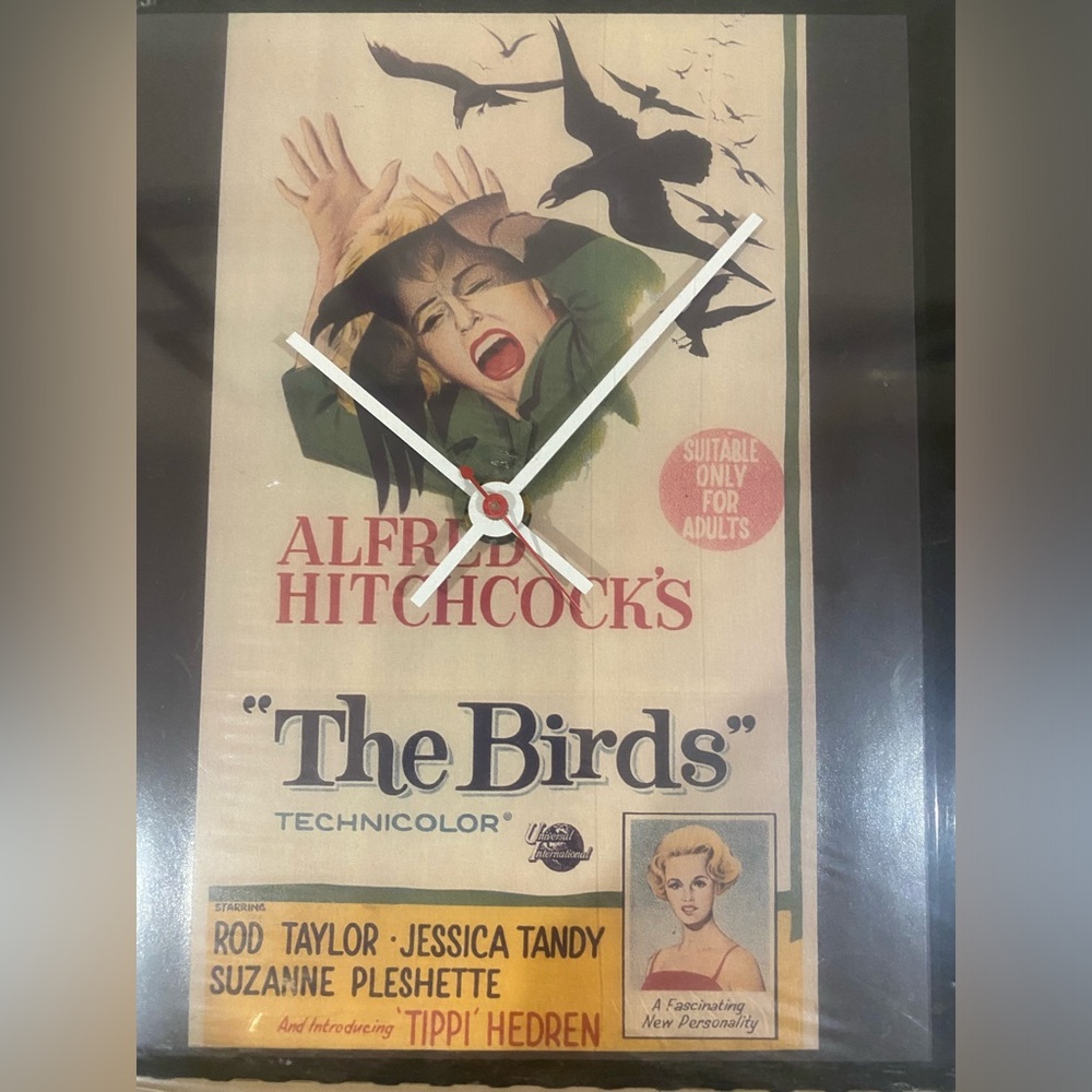 VINTAGE- birds movie memorabilia clock